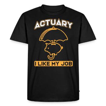 Actuaire J’aime mon travail - Agent d’assurance - T-shirt Premium bio Homme - noir - Devant - Nico (187cm)