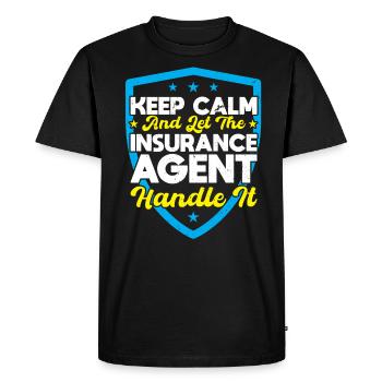 Laissez l’agent d’assurance s’en occuper - T-shirt Premium bio Homme - noir - Devant - Nico (187cm)