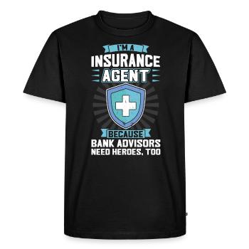 Insurance Agent - Men's Premium Organic T-Shirt - black - Front - Nico (187cm)