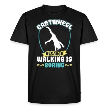 Cartwheel - Parce que marcher est ennuyeux - T-shirt Premium bio Homme - noir - Devant - Nico (187cm)