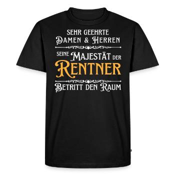 Ihre Majestät der Rentner Rente Spruch Pension - Männer Premium Bio T-Shirt - Schwarz - Vorne - Nico (187cm)