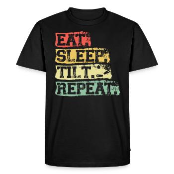 Eat. Sleep. Tilt. Repeat. -Pinball - Men's Premium Organic T-Shirt - black - Front - Nico (187cm)