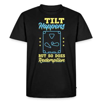 Tilt Happens - Pinball - Men's Premium Organic T-Shirt - black - Front - Nico (187cm)