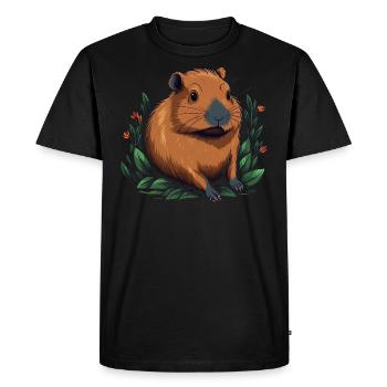Capybara Lovers Sweet Gift Capybara - Men's Premium Organic T-Shirt - black - Front - Nico (187cm)