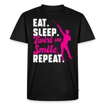 Twirl And Smile - Baton Twirler - T-shirt Premium bio Homme - noir - Devant - Nico (187cm)