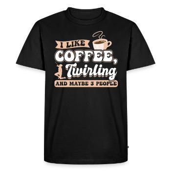 Café et Twirling - Baton Twirler - T-shirt Premium bio Homme - noir - Devant - Nico (187cm)