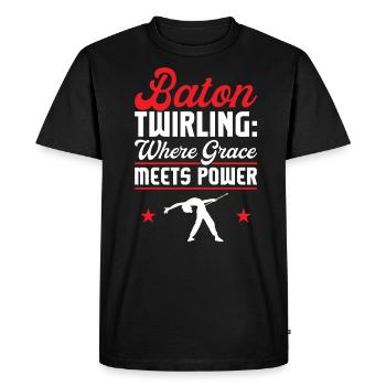 Baton Twirling - Baton Twirler - T-shirt Premium bio Homme - noir - Devant - Nico (187cm)