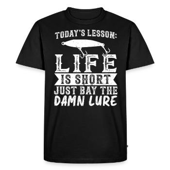 Bay The Lure - Fishing - Men's Premium Organic T-Shirt - black - Front - Nico (187cm)