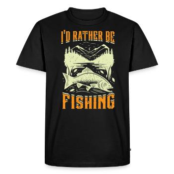 Je préfère pêcher - T-shirt Premium bio Homme - noir - Devant - Nico (187cm)