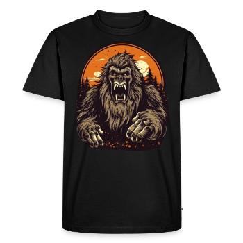 Sasquatch Folklore Cadeau Creepy Bigfoot - T-shirt Premium bio Homme - noir - Devant - Nico (187cm)