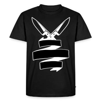 Cuisinier couteaux perso - T-shirt Premium bio Homme - noir - Devant - Nico (187cm)