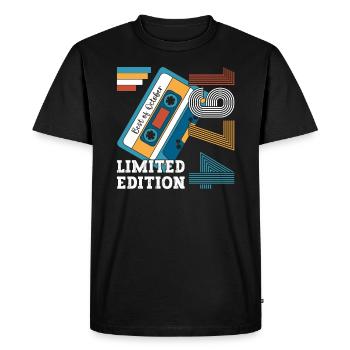49th Birthday October Vintage 1974 Cassette - Men's Premium Organic T-Shirt - black - Front - Nico (187cm)