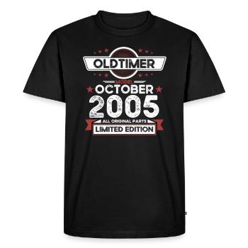 18th Birthday Oldtimer October 2005 vintage - Men's Premium Organic T-Shirt - black - Front - Nico (187cm)