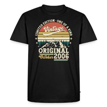 October Vintage 2006 17th Birthday Gift Man - Men's Premium Organic T-Shirt - black - Front - Nico (187cm)