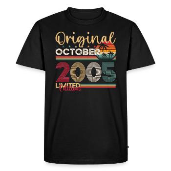 18th Birthday Husband Original October Vintage 2005 - Men's Premium Organic T-Shirt - black - Front - Nico (187cm)