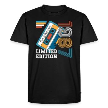 36e anniversaire novembre Vintage 1987 cassette - T-shirt Premium bio Homme - noir - Devant - Nico (187cm)