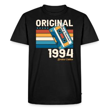 29e anniversaire Cassette Novembre Vintage 1994 - T-shirt Premium bio Homme - noir - Devant - Nico (187cm)