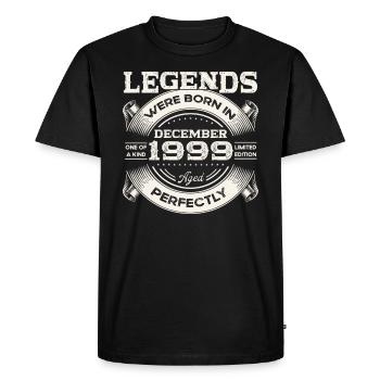 24th Birthday Original December Vintage 1999 - Men's Premium Organic T-Shirt - black - Front - Nico (187cm)