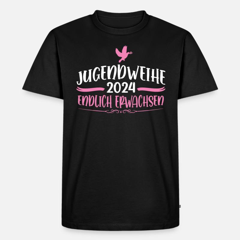 Jugendweihe 2024 Mädchen Junge - Männer Premium Bio T-Shirt - Schwarz