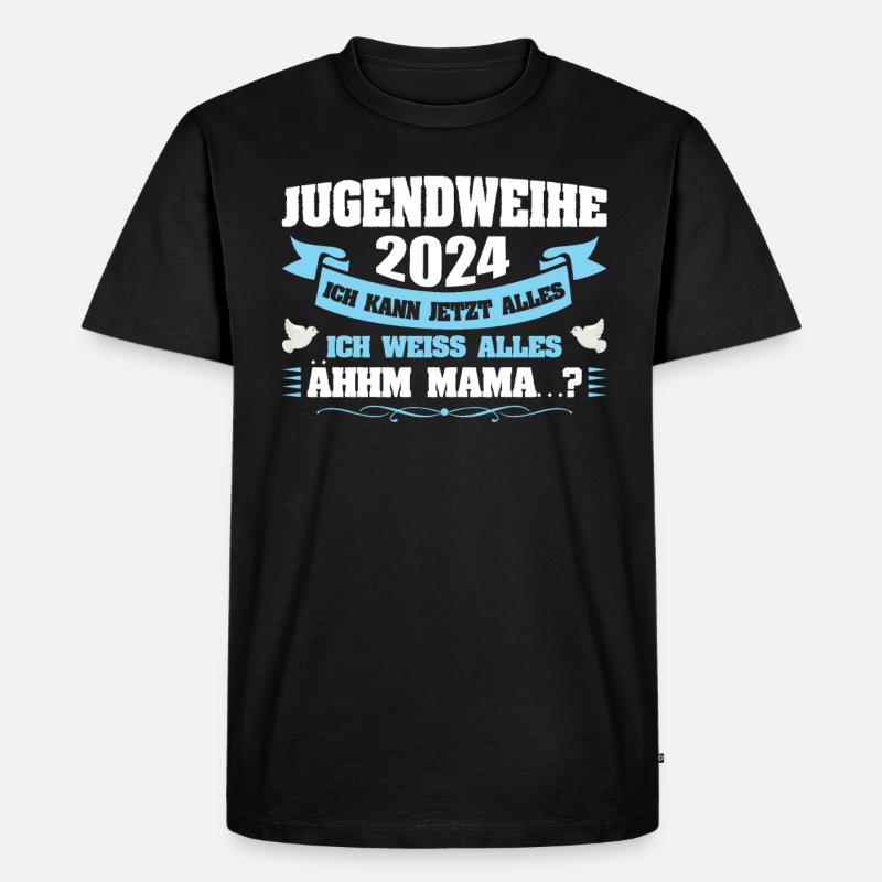 Jugendweihe 2024 Mädchen Junge - Männer Premium Bio T-Shirt - Schwarz