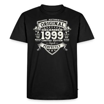 December Vintage 1999 24th Birthday Vintage - Men's Premium Organic T-Shirt - black - Front - Nico (187cm)