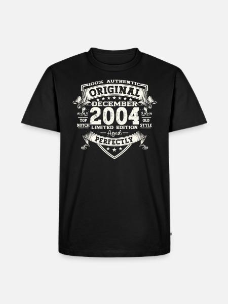 December Vintage 2004 19th Birthday Vintage - Men's Premium Organic T-Shirt - black