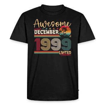 December Vintage 1999 24th Birthday Awesome - Men's Premium Organic T-Shirt - black - Front - Nico (187cm)