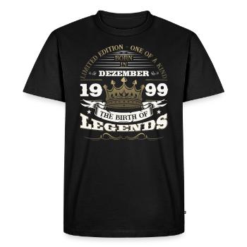 December Vintage 1999 24th Birthday Legend - Men's Premium Organic T-Shirt - black - Front - Nico (187cm)