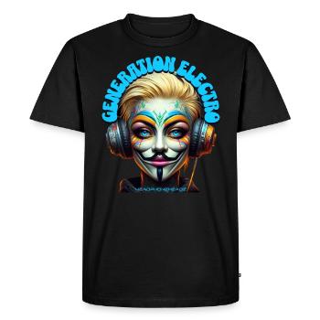 GENERATION ELECTRO - Cool She/He with Headphones! - Men's Premium Organic T-Shirt - black - Front - Nico (187cm)