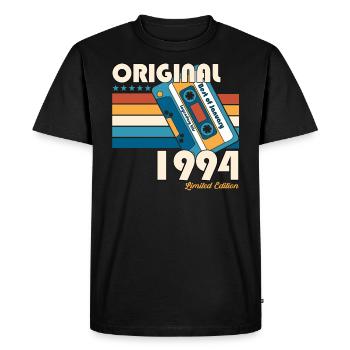 30e anniversaire Cassette janvier Vintage 1994 - T-shirt Premium bio Homme - noir - Devant - Nico (187cm)