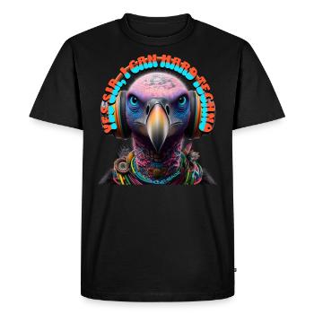 YES SIR I CAN HARD TECHNO - Vulture & Headphones! - Men's Premium Organic T-Shirt - black - Front - Nico (187cm)