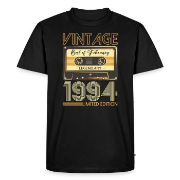 30e anniversaire Cassette février Vintage 1994 - T-shirt Premium bio Homme - noir - Devant - Nico (187cm)