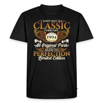 30th Birthday Classic Car February Vintage 1994 - Men's Premium Organic T-Shirt - black - Front - Nico (187cm)