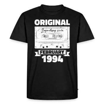 30e anniversaire Cassette février Vintage 1994 - T-shirt Premium bio Homme - noir - Devant - Nico (187cm)