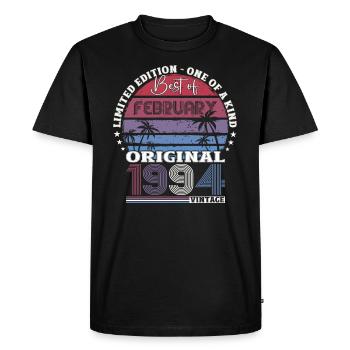 30e anniversaire mari février Vintage 1994 Original - T-shirt Premium bio Homme - noir - Devant - Nico (187cm)