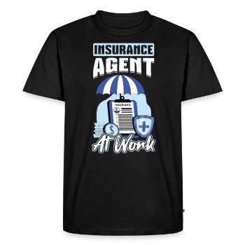Agent d’assurance au travail - T-shirt Premium bio Homme - noir - Devant - Nico (187cm)