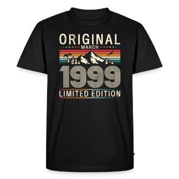 25th Birthday Original March Volume 1999 - Men's Premium Organic T-Shirt - black - Front - Nico (187cm)