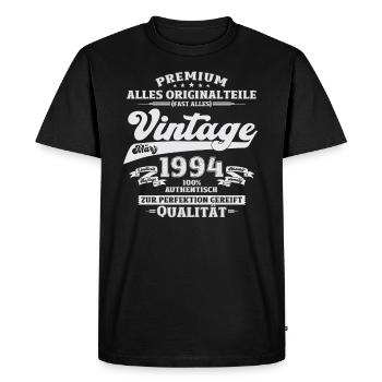 30ème Anniversaire Homme Mars Vintage 1994 - T-shirt Premium bio Homme - noir - Devant - Nico (187cm)