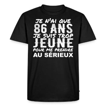 J'ai 86 ans | Humour Cadeau D'anniversaire 86 ans - T-shirt Premium bio Homme - noir - Devant - Nico (187cm)