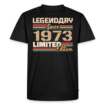 1973 Millésime 1973 Anniversaire Né en 1973 - T-shirt Premium bio Homme - noir - Devant - Nico (187cm)