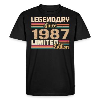 1987 Vintage 1987 Birthday Born In 1987 - Men's Premium Organic T-Shirt - black - Front - Nico (187cm)