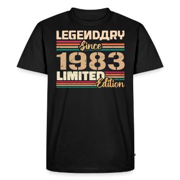 1983 Millésime 1983 Anniversaire Né en 1983 - T-shirt Premium bio Homme - noir - Devant - Nico (187cm)