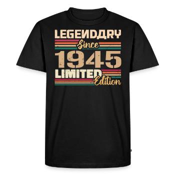 1945 Millésime 1945 Anniversaire Né En 1945 - T-shirt Premium bio Homme - noir - Devant - Nico (187cm)