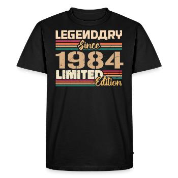 Millésime 1984 1984 Anniversaire né en 1984 - T-shirt Premium bio Homme - noir - Devant - Nico (187cm)