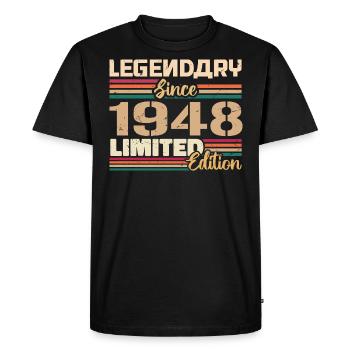 1948 Millésime 1948 Anniversaire Né En 1948 - T-shirt Premium bio Homme - noir - Devant - Nico (187cm)