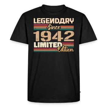 1942 Vintage 1942 Birthday Born In 1942 - Men's Premium Organic T-Shirt - black - Front - Nico (187cm)