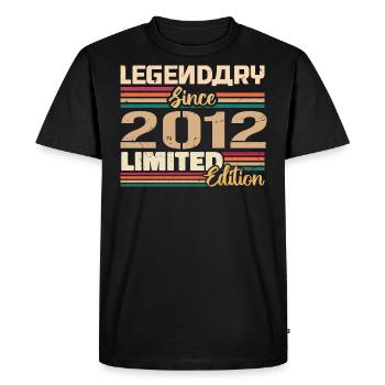 Millésime 2012 Anniversaire 2012 Né en 2012 - T-shirt Premium bio Homme - noir - Devant - Nico (187cm)