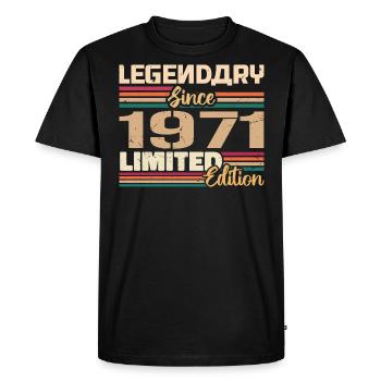 1971 Millésime 1971 Anniversaire Né En 1971 - T-shirt Premium bio Homme - noir - Devant - Nico (187cm)
