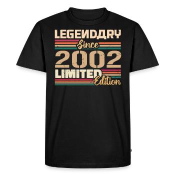 Millésime 2002 2002 Anniversaire né en 2002 - T-shirt Premium bio Homme - noir - Devant - Nico (187cm)