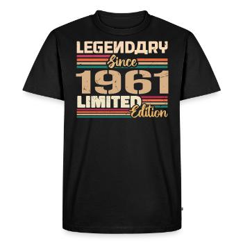 1961 Millésime 1961 Anniversaire Né En 1961 - T-shirt Premium bio Homme - noir - Devant - Nico (187cm)